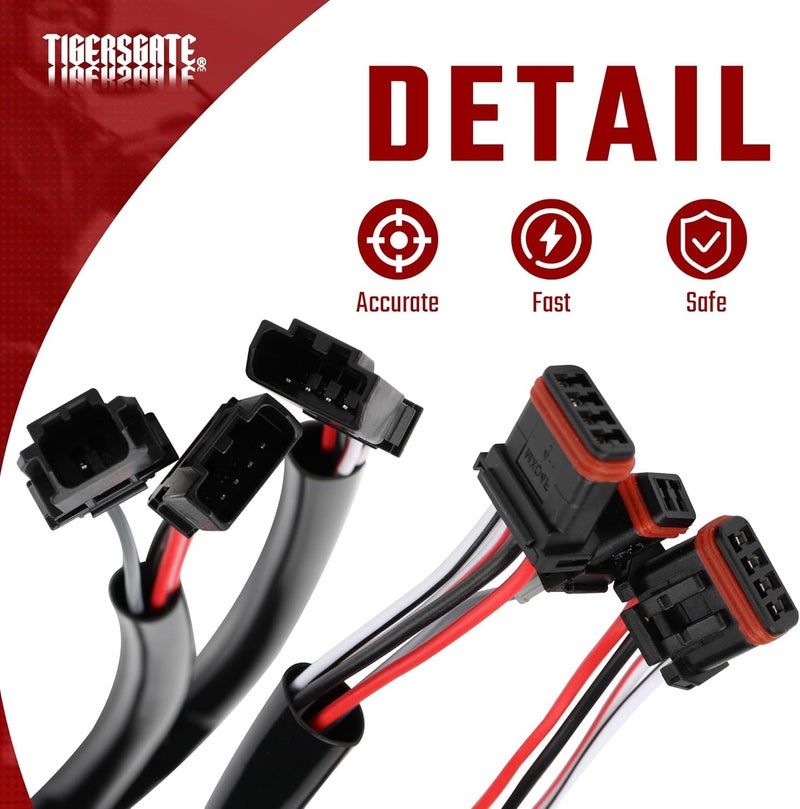 TIGERSGATE 8 INCH Handlebar Wiring Wire Extension Harness（CAN Bus） for Harley Softails Dynas Touring Sportsters - Image 5